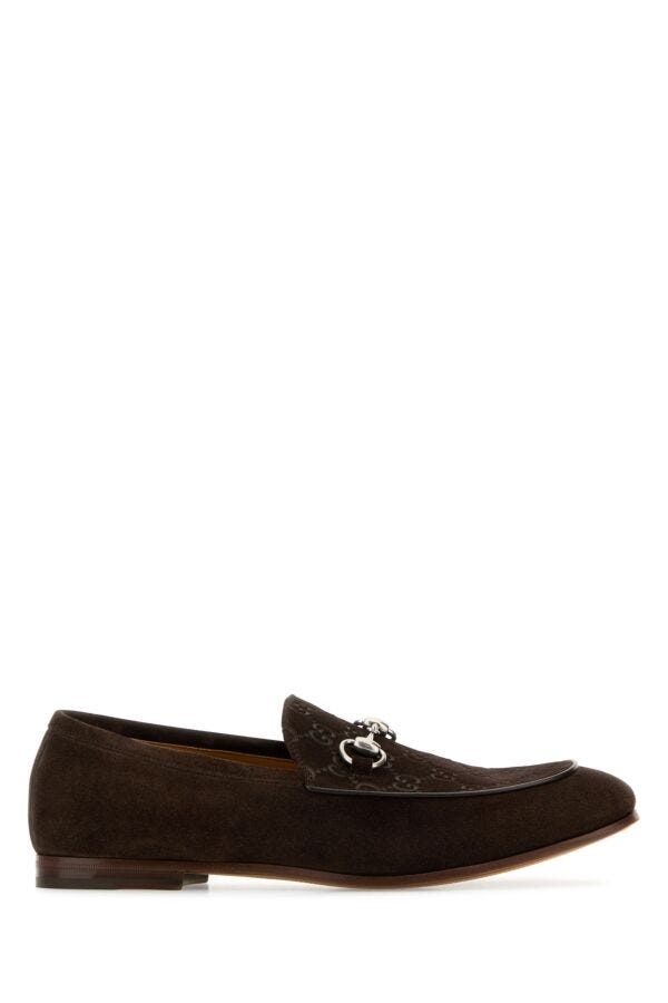 Gucci Man Brown Suede Loafers - 1