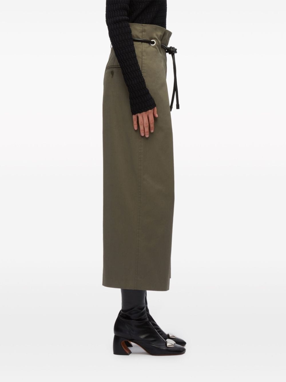 wide-leg belted cropped trousera - 4