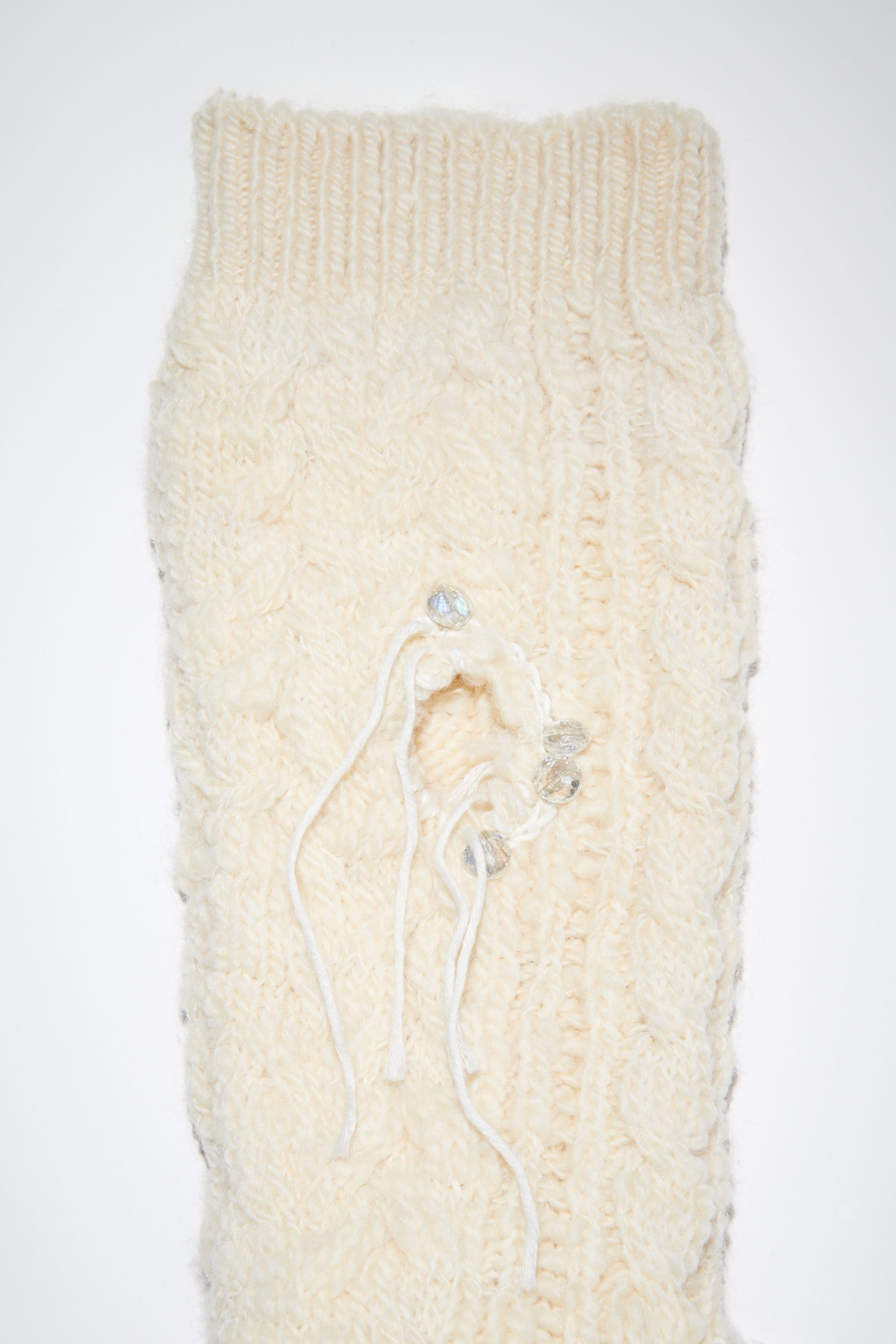 Distressed sock boots - Cream beige - 6