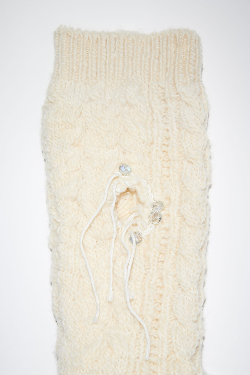 Distressed sock boots - Cream beige 6