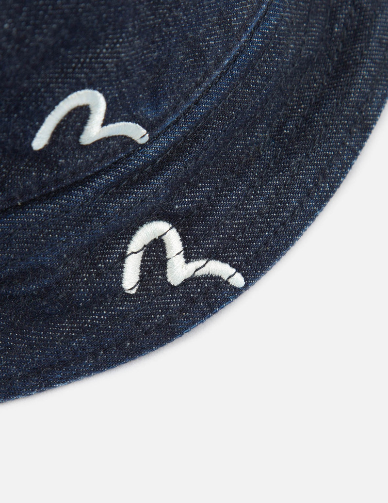 ALLOVER SEAGULL EMBROIDERY DENIM BUCKET HAT 4