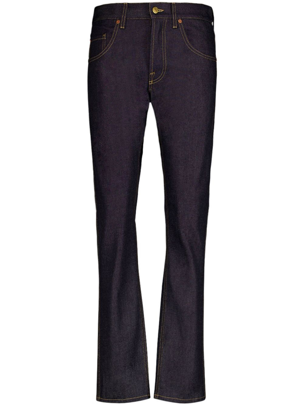 contrast-stitching tapered-leg jeans - 1