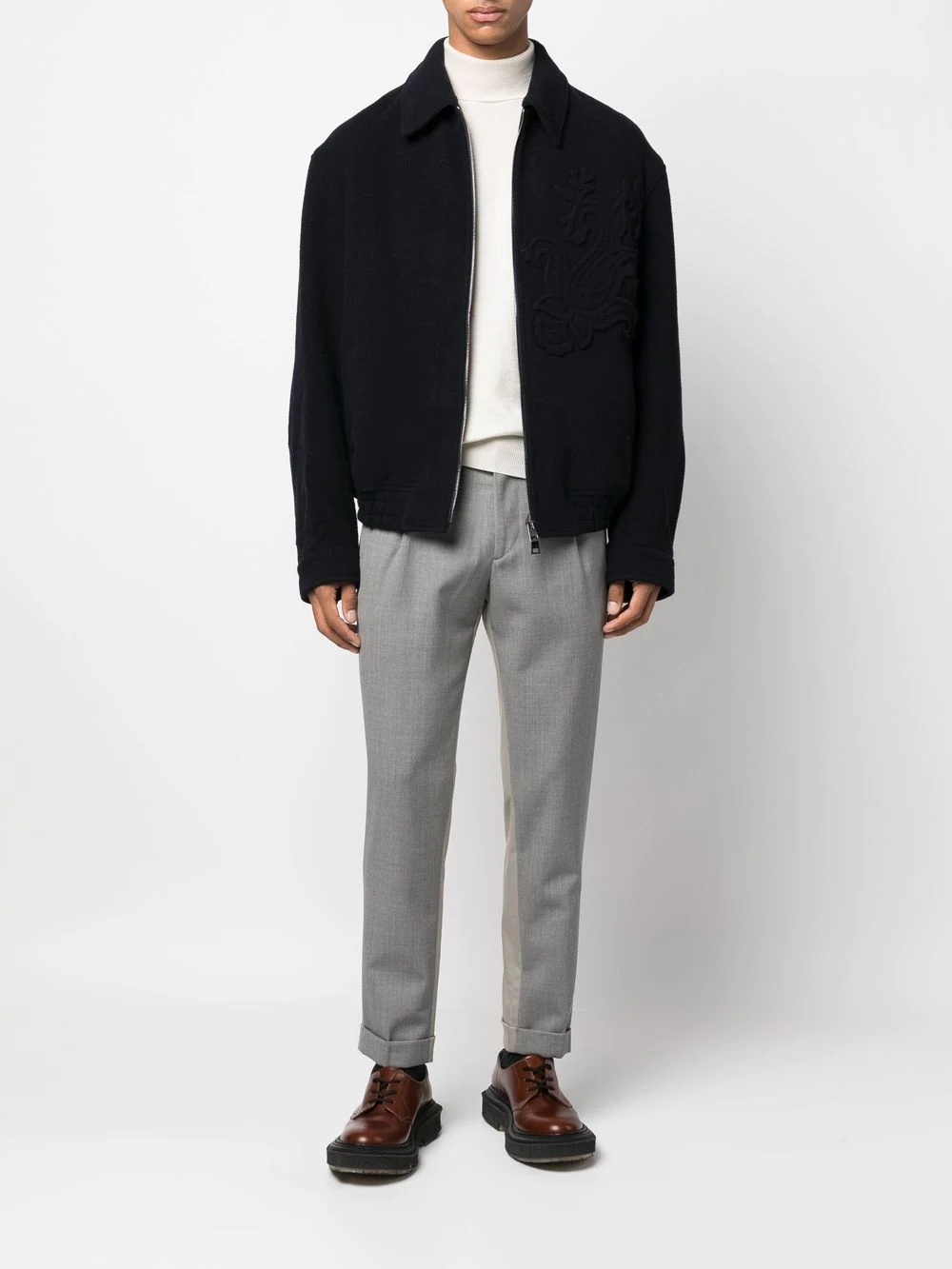 panelled straight-leg chinos - 2