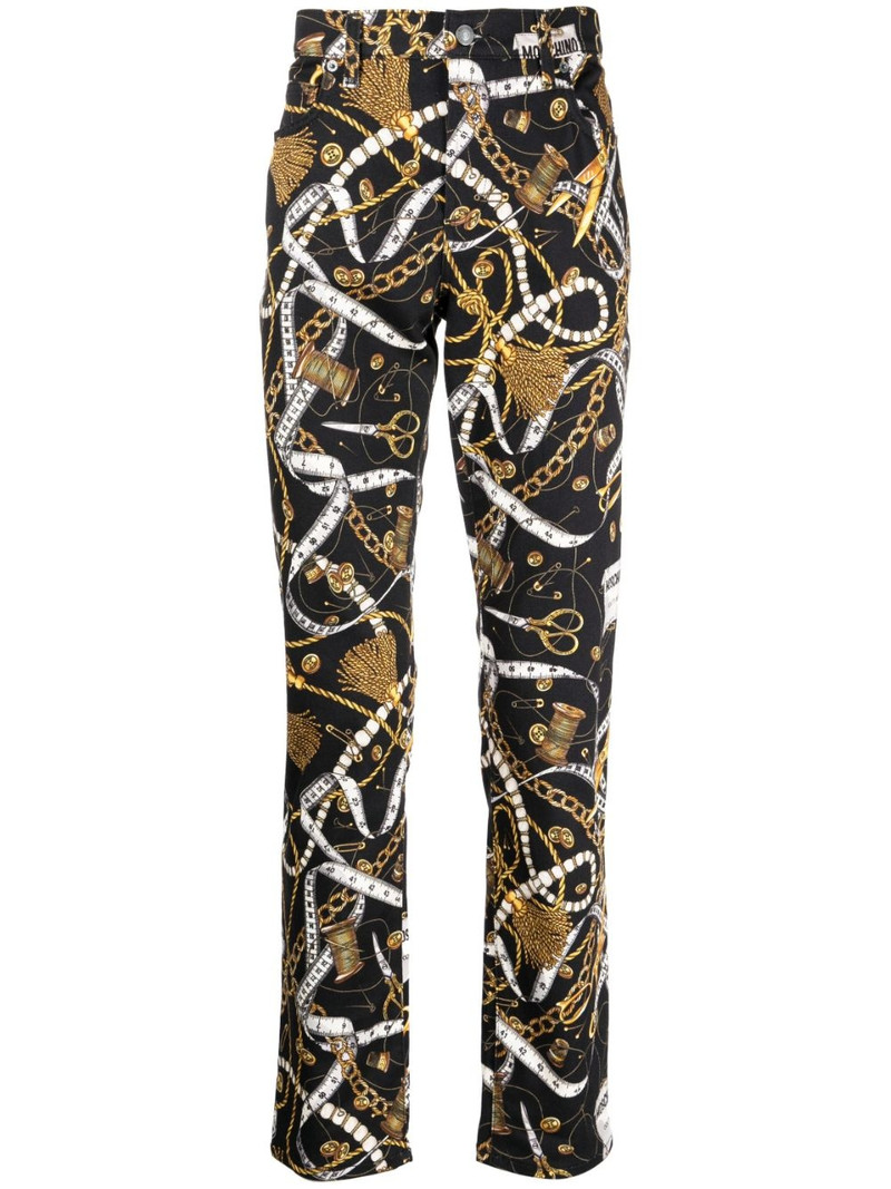graphic-print cotton-blend trousers 1