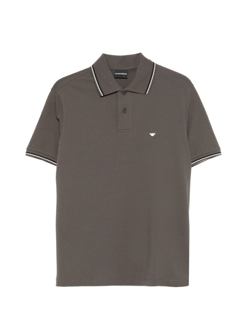 stripe-trim polo shirt 1