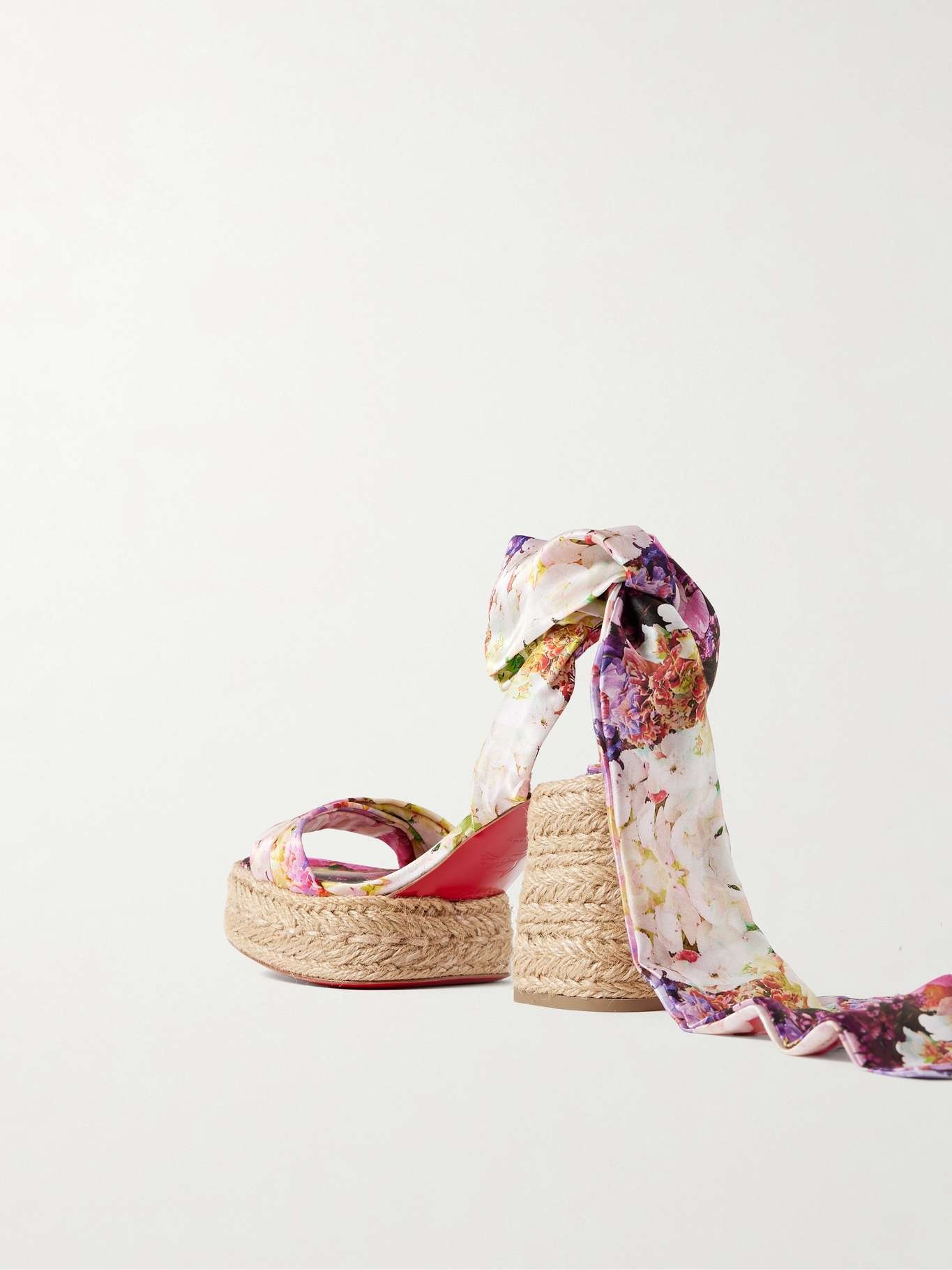 Mariza du Desert 95 floral-print satin espadrille platform sandals - 3