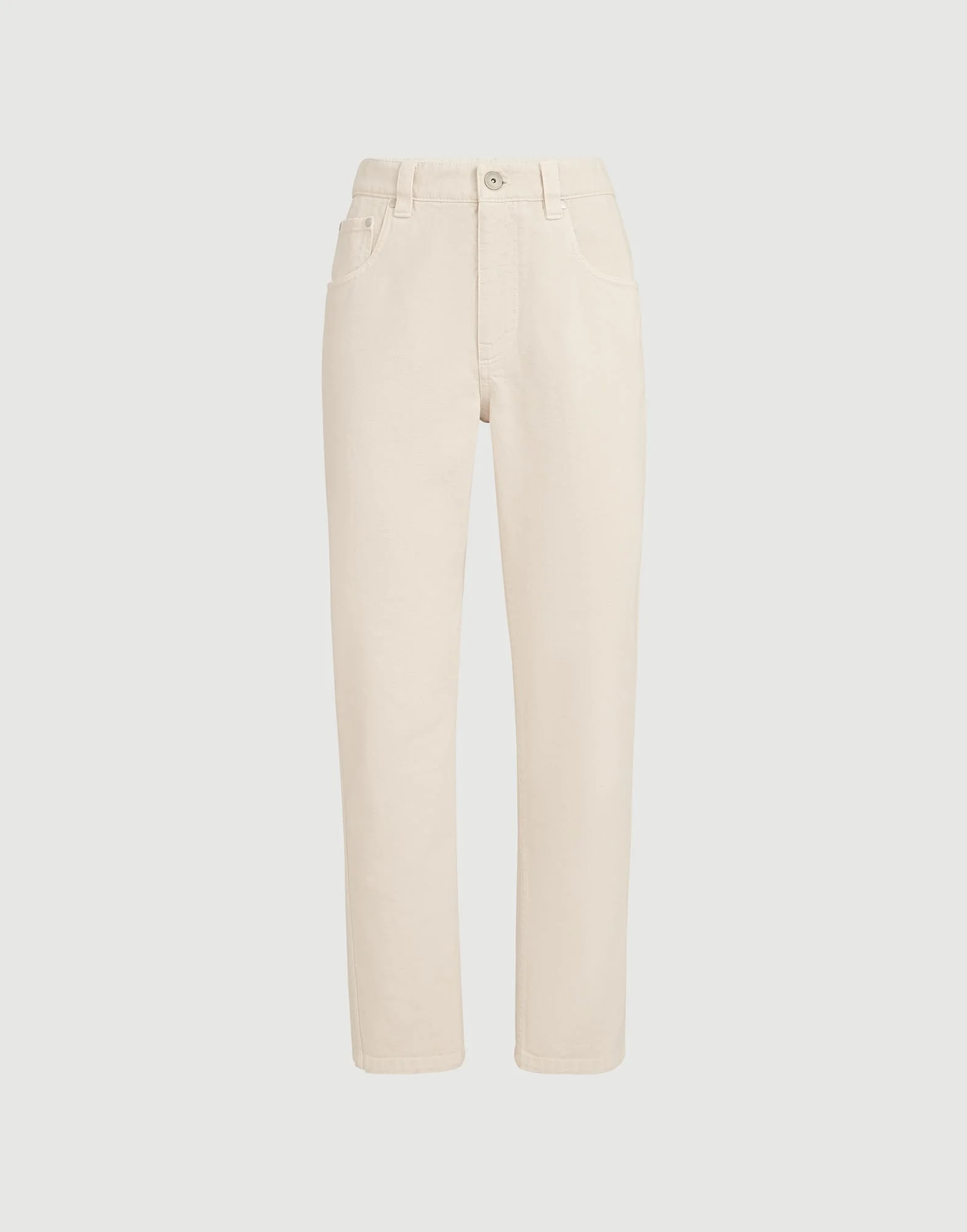 Dyed denim five-pocket straight trousers with shiny bartack - 1
