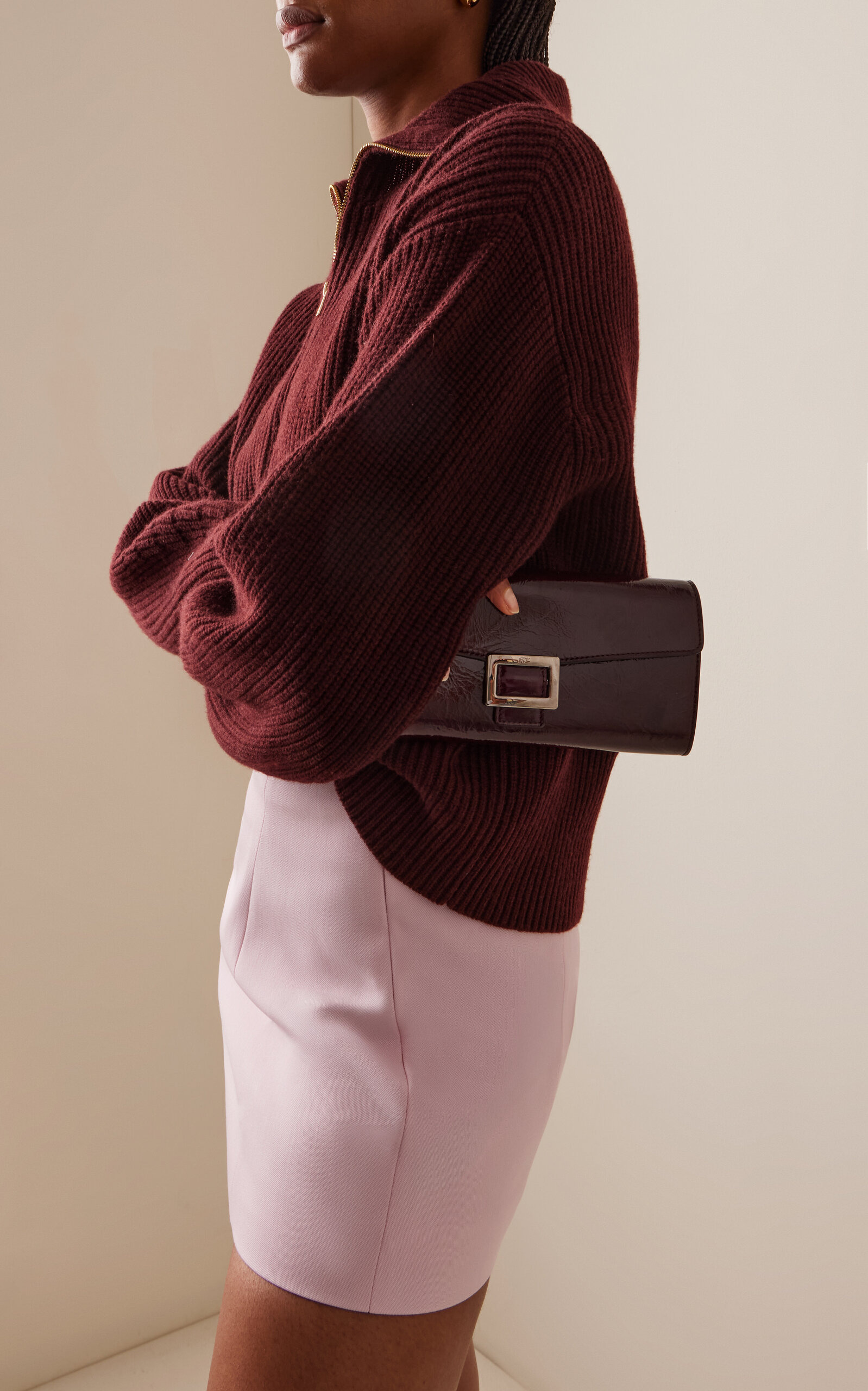 Belle Vivier Wallet On Chain burgundy - 2