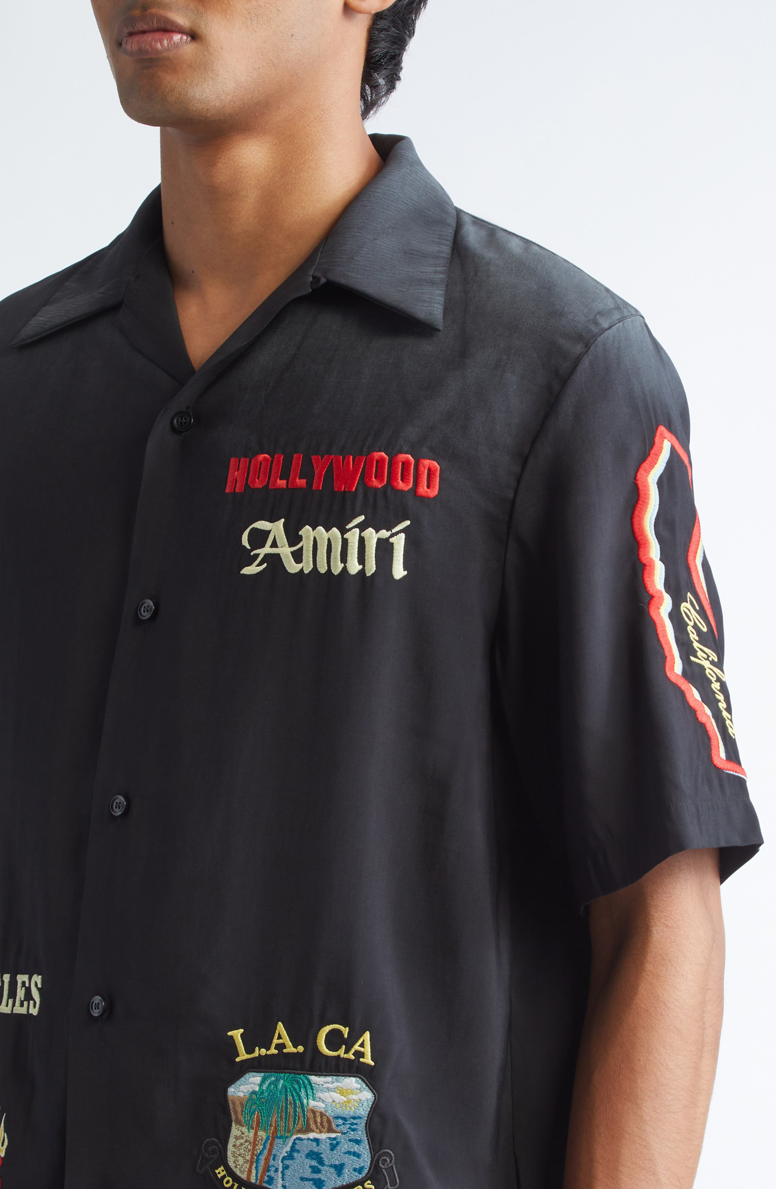 AMIRI Sinners Camp Shirt in Black at Nordstrom - 5