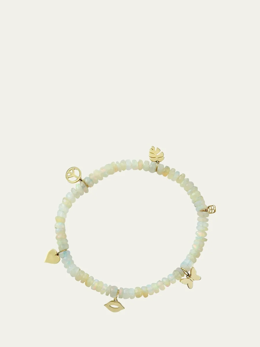 5mm Ethiopian Opal Multi-Charm Bracelet - 1