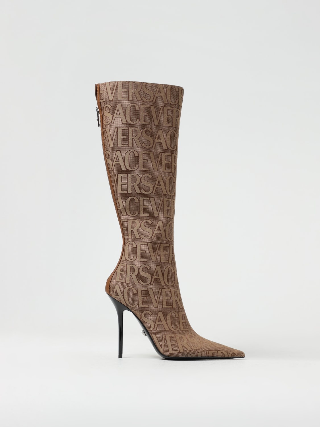 Versace boots in fabric with all over jacquard logo - 1