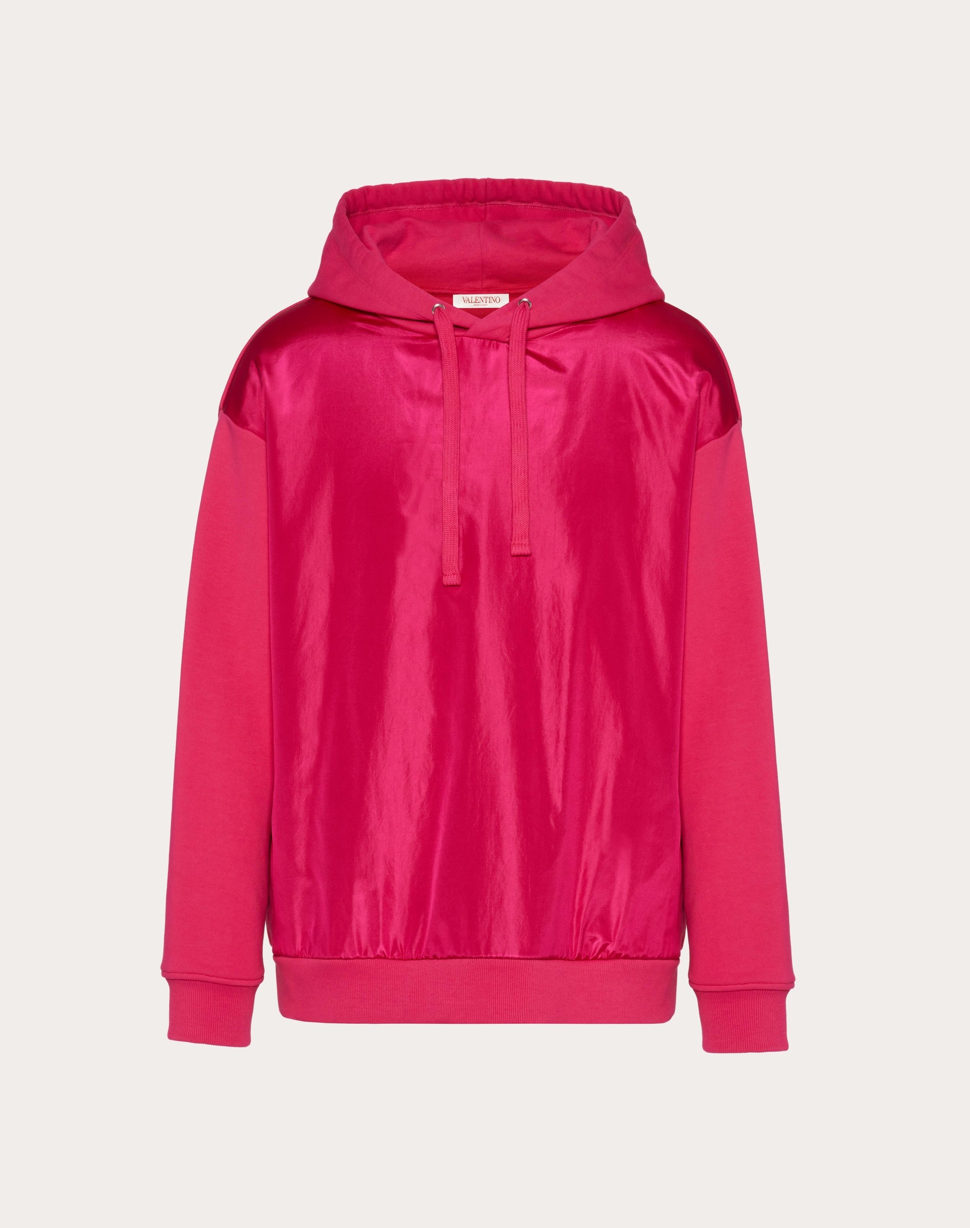 COTTON SWEATSHIRT WITH WASHED TAFFETA PANEL - 1