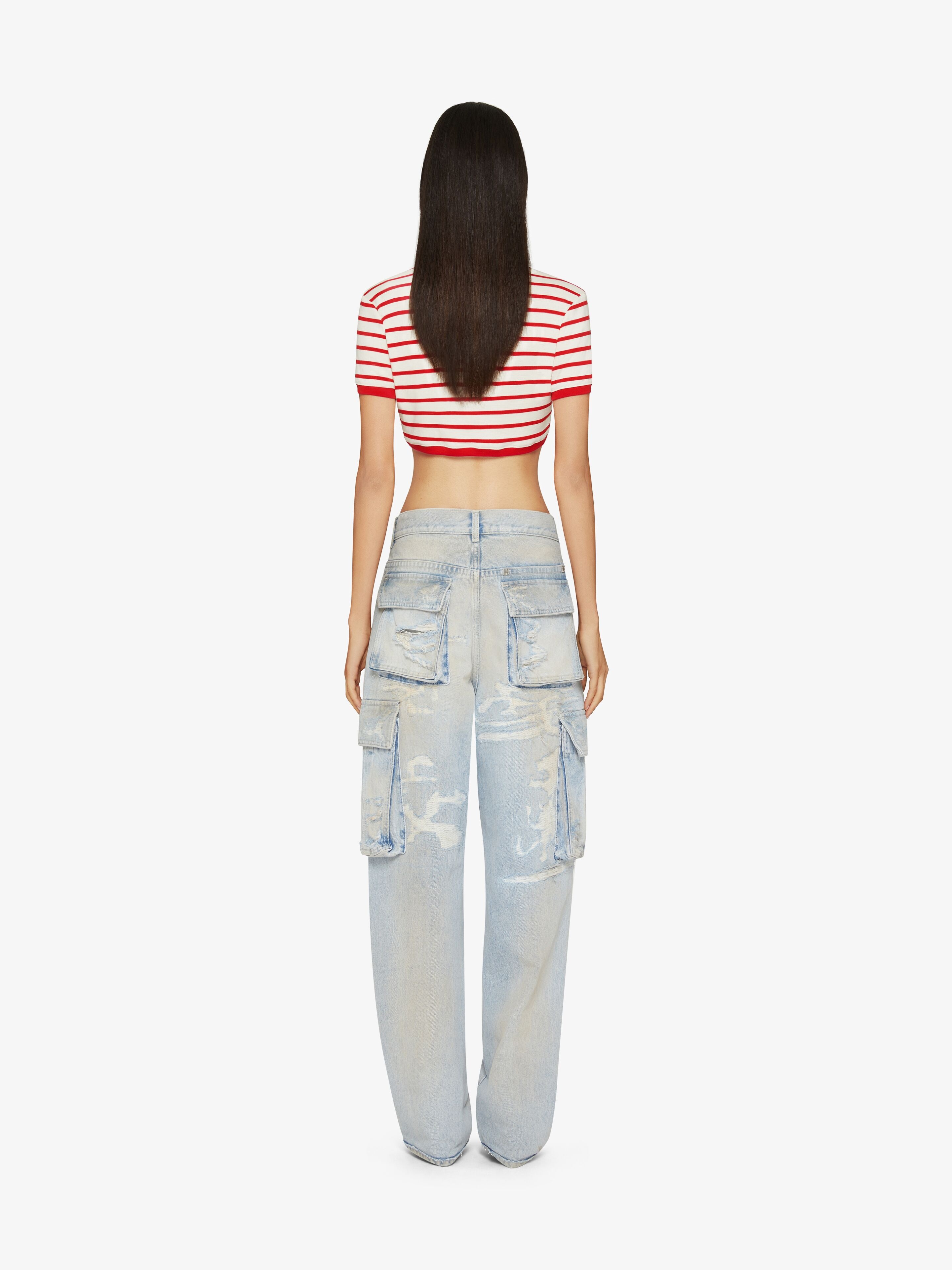 OVERSIZED CARGO PANTS IN DENIM - 4