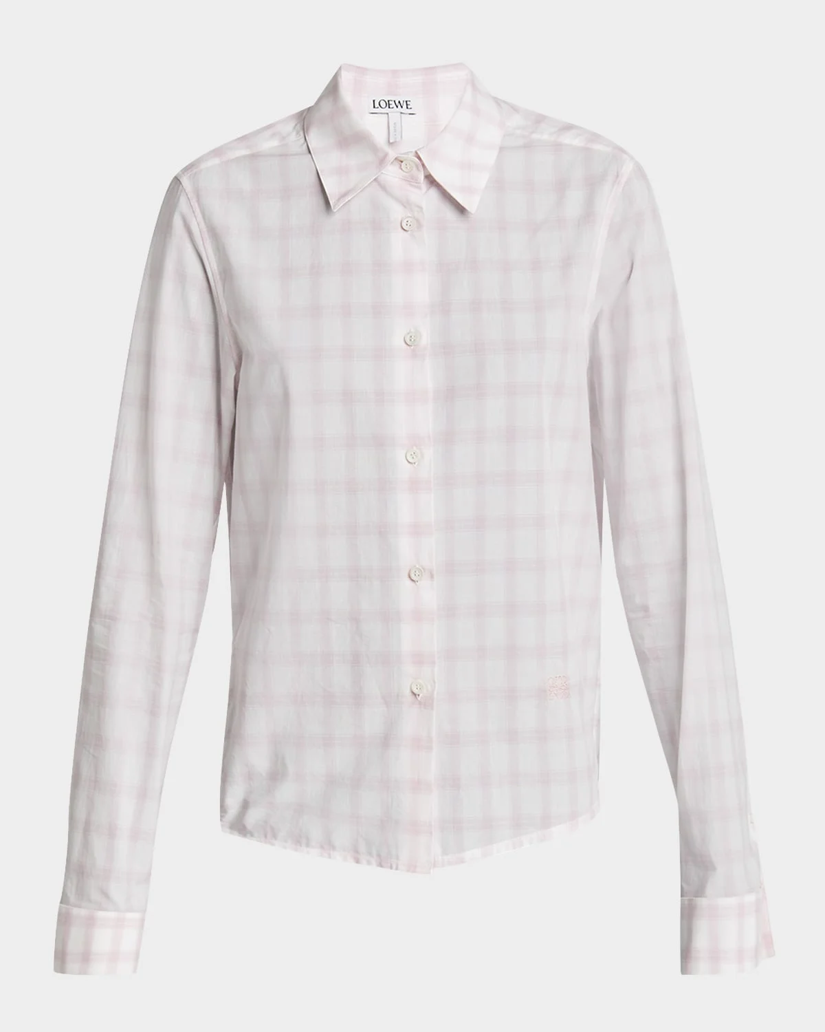Plaid Asymmetric Button Down Shrunken Top - 1