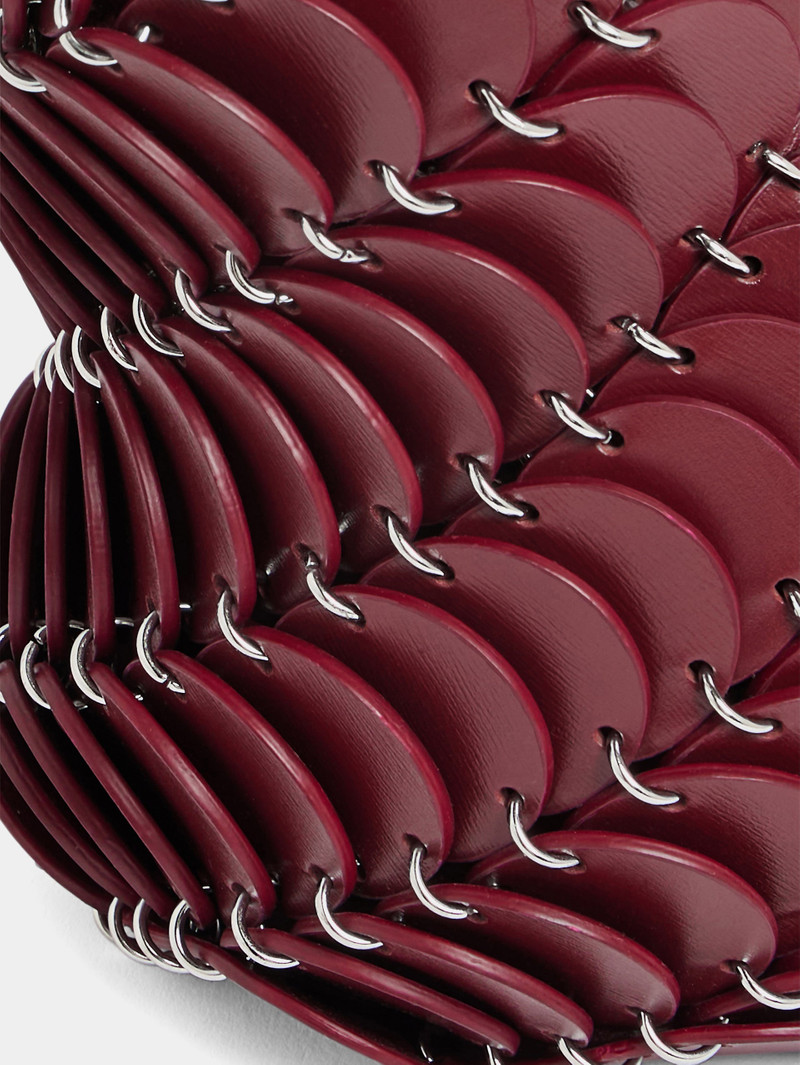 MERLOT AND SILVER SMALL PACO BUCKET BAG IN LEATHER 6