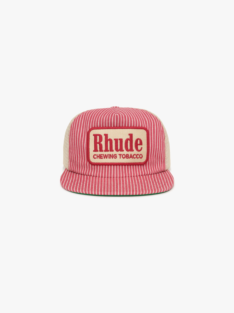RED STRIPED TOBACCO TRUCKER HAT 1