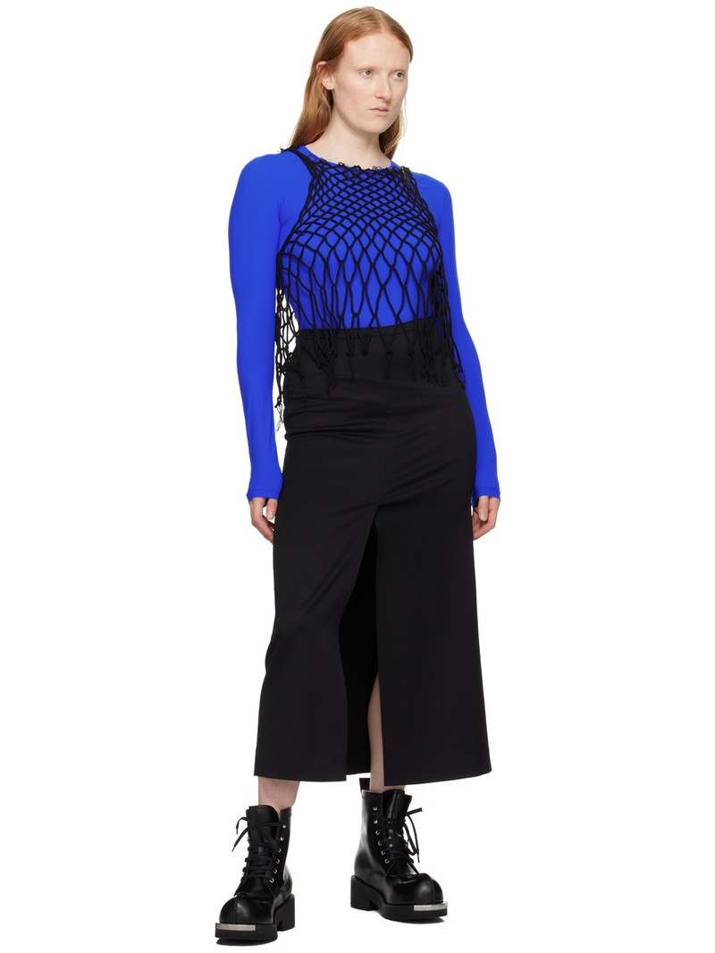 MM6 Maison Margiela Black Frayed Camisole outlook