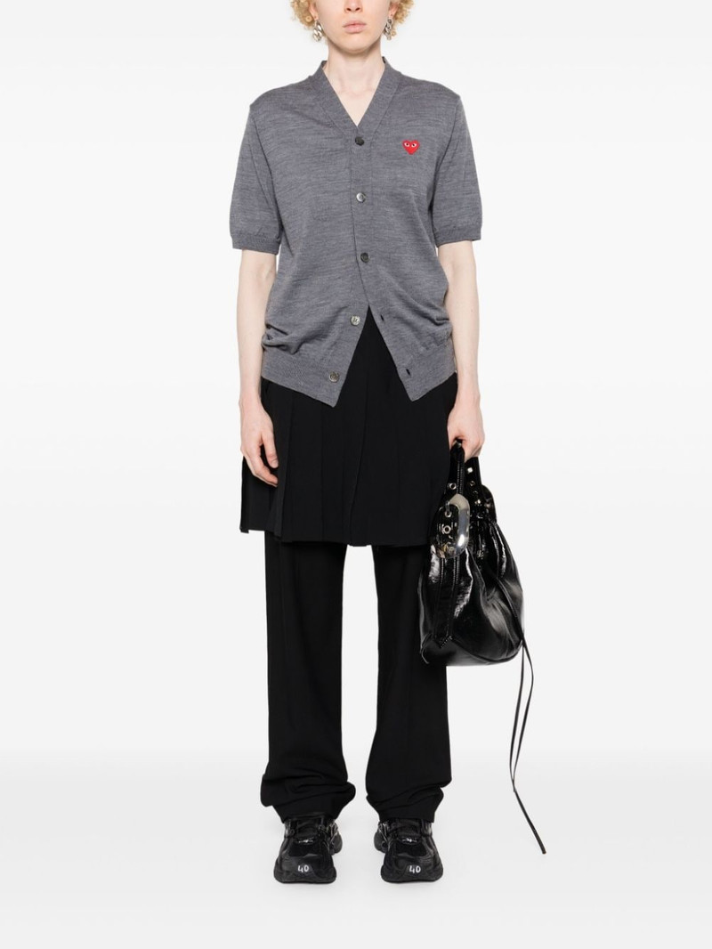 Comme des Garçons PLAY Heart-patch wool cardigan outlook