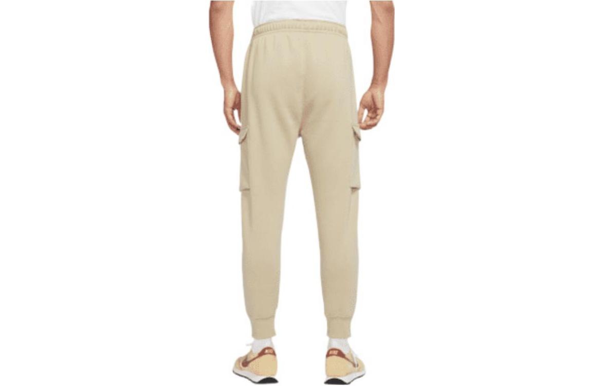 Nike Sportswear Club Fleece Cargo Stay Warm Bundle Feet Solid Color Sports Long Pants Creamy White C - 2