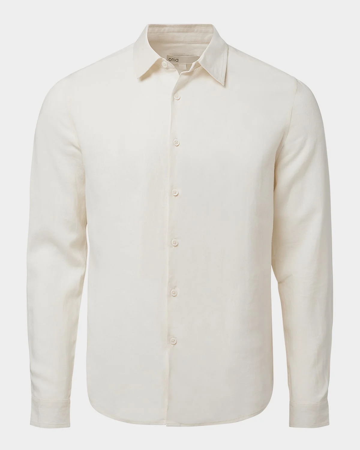 Men's Linen and Viscose Button-Down Shirt - 1