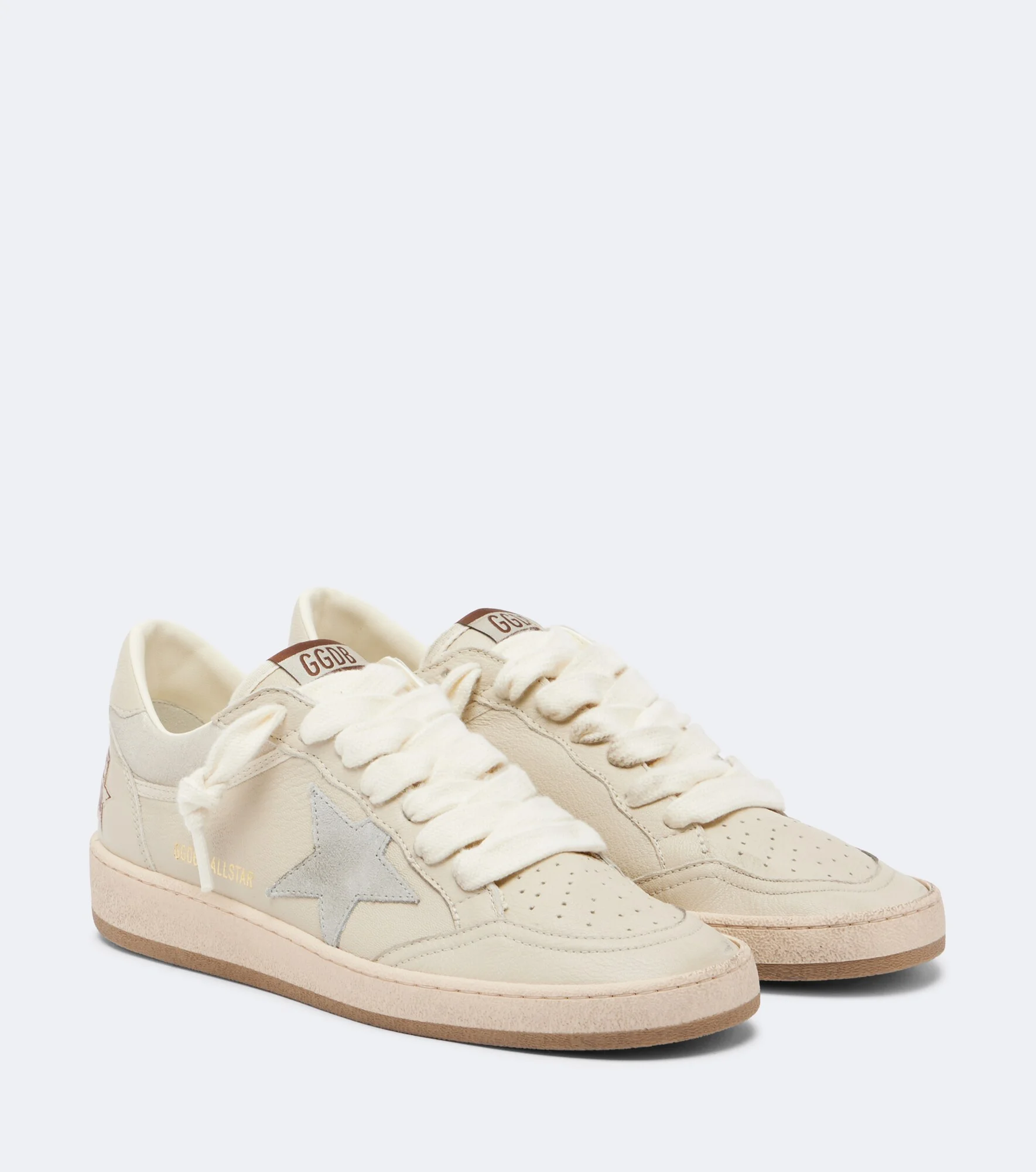 Ball Star suede-trimmed leather sneakers - 1