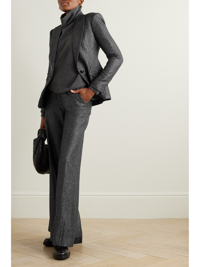 L'AGENCE Chamberlain Metallic Herringbone Wool-blend Blazer outlook