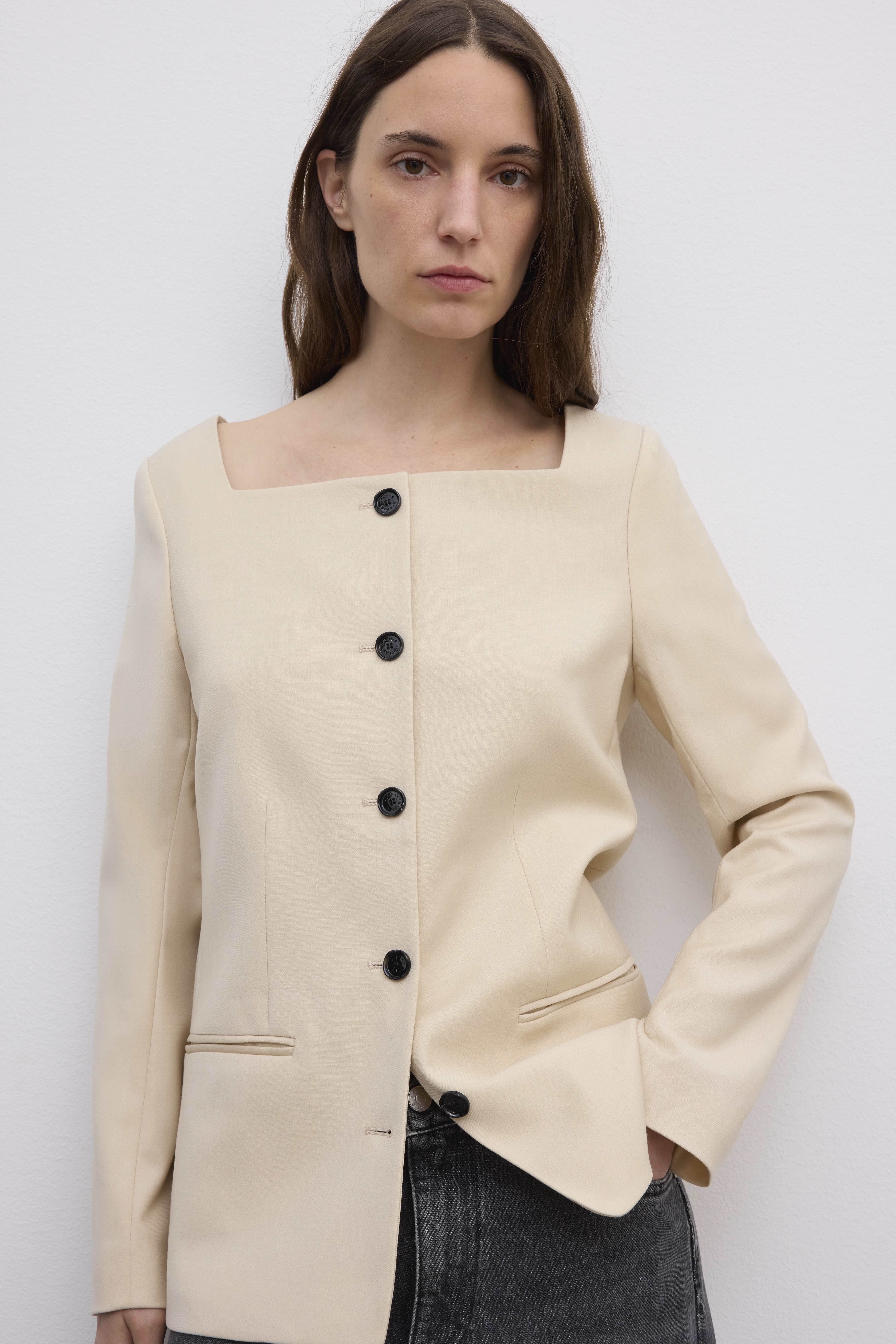 Square neck blazer - 4