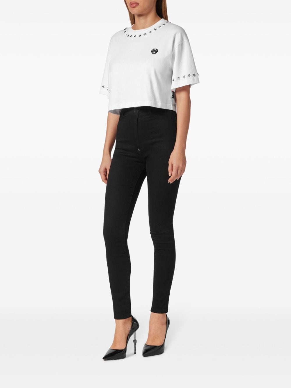 star-studded cotton cropped top - 2