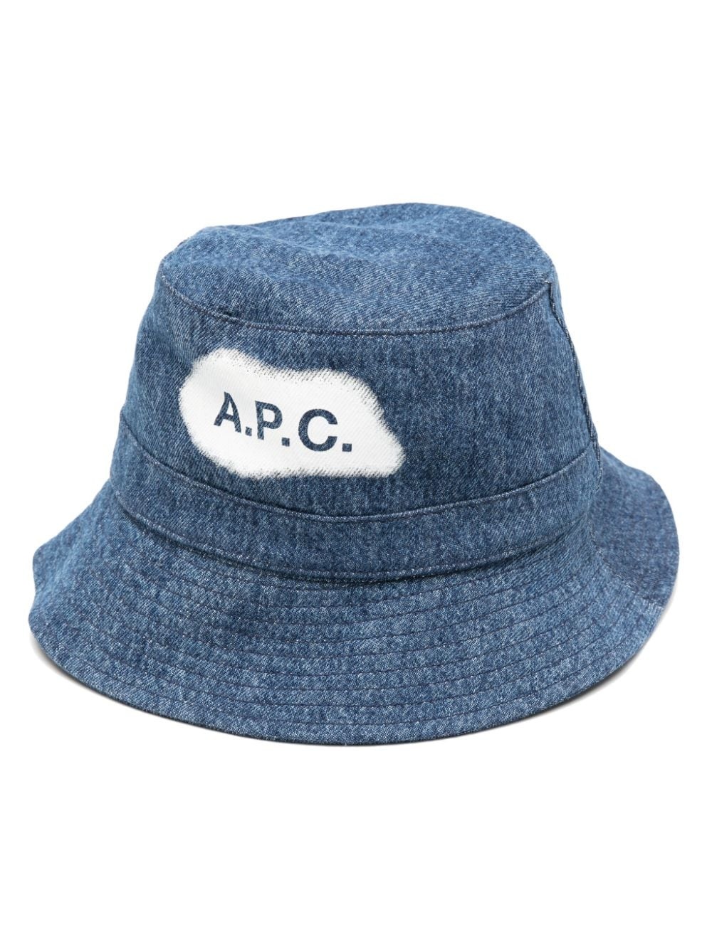 logo-print denim bucket hat - 1