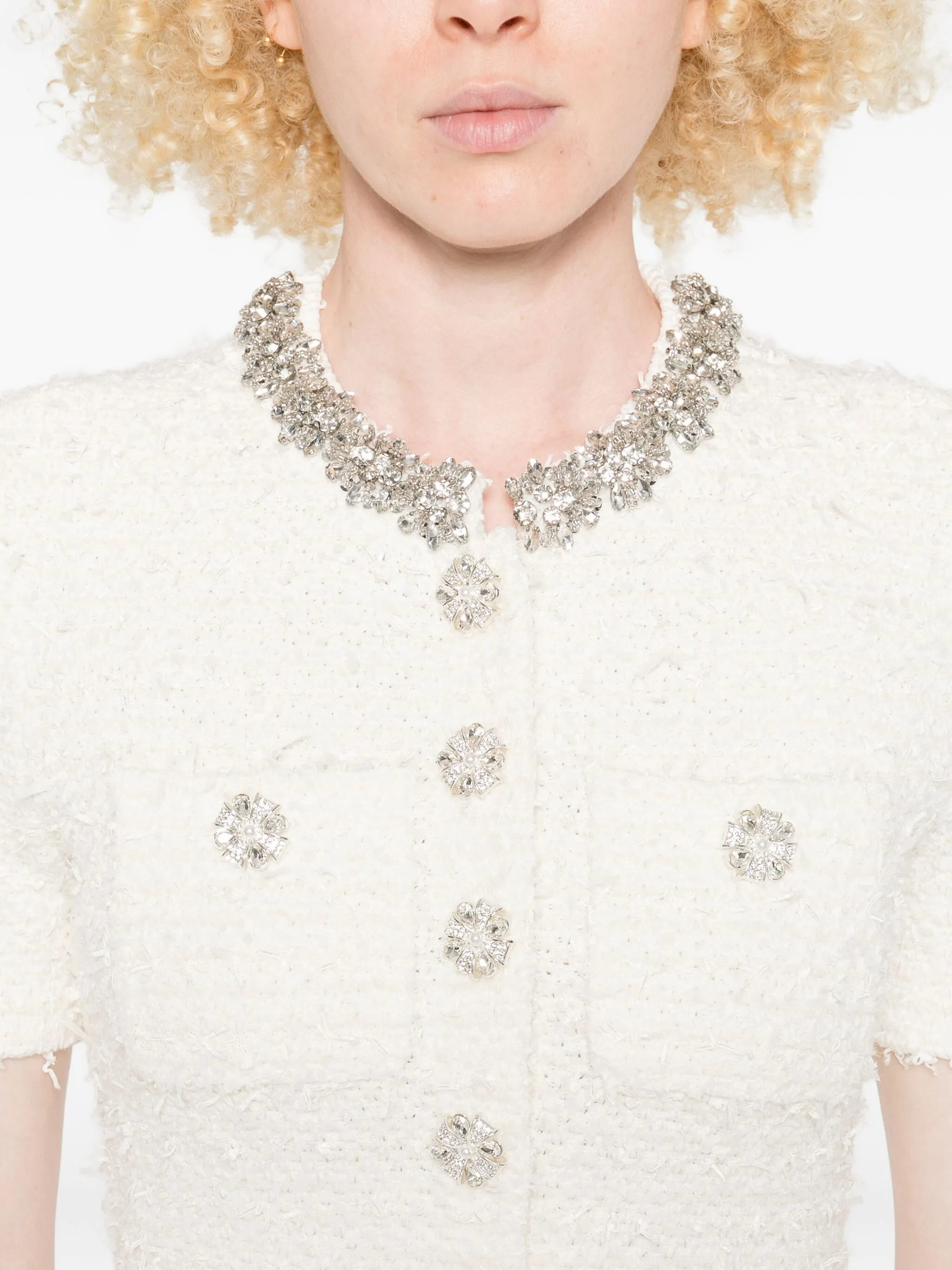 Self-portrait Embellished Button-detailed Mini Dress - 5