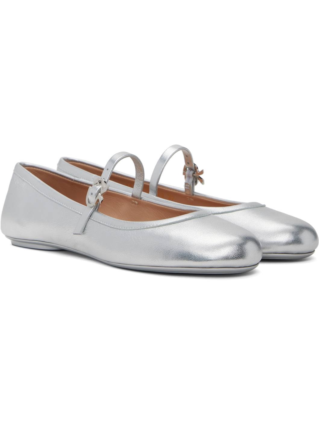 Silver Carla Ballerina Flats - 4