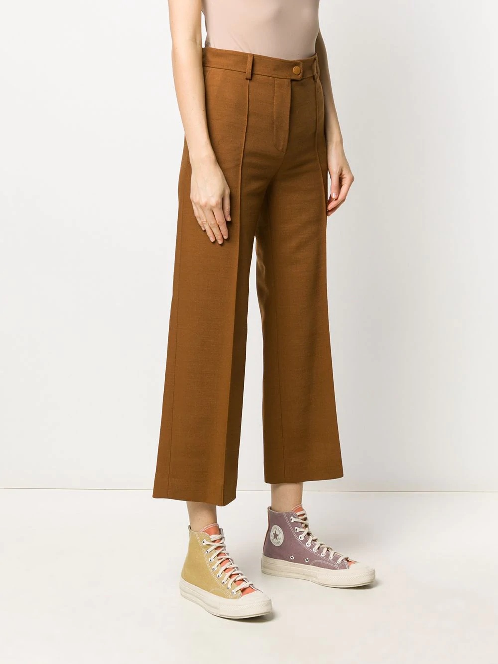 flared cropped trousers - 3