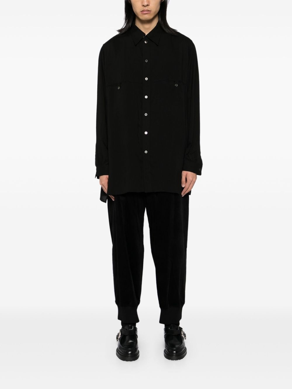 velvet tapered trousers - 2