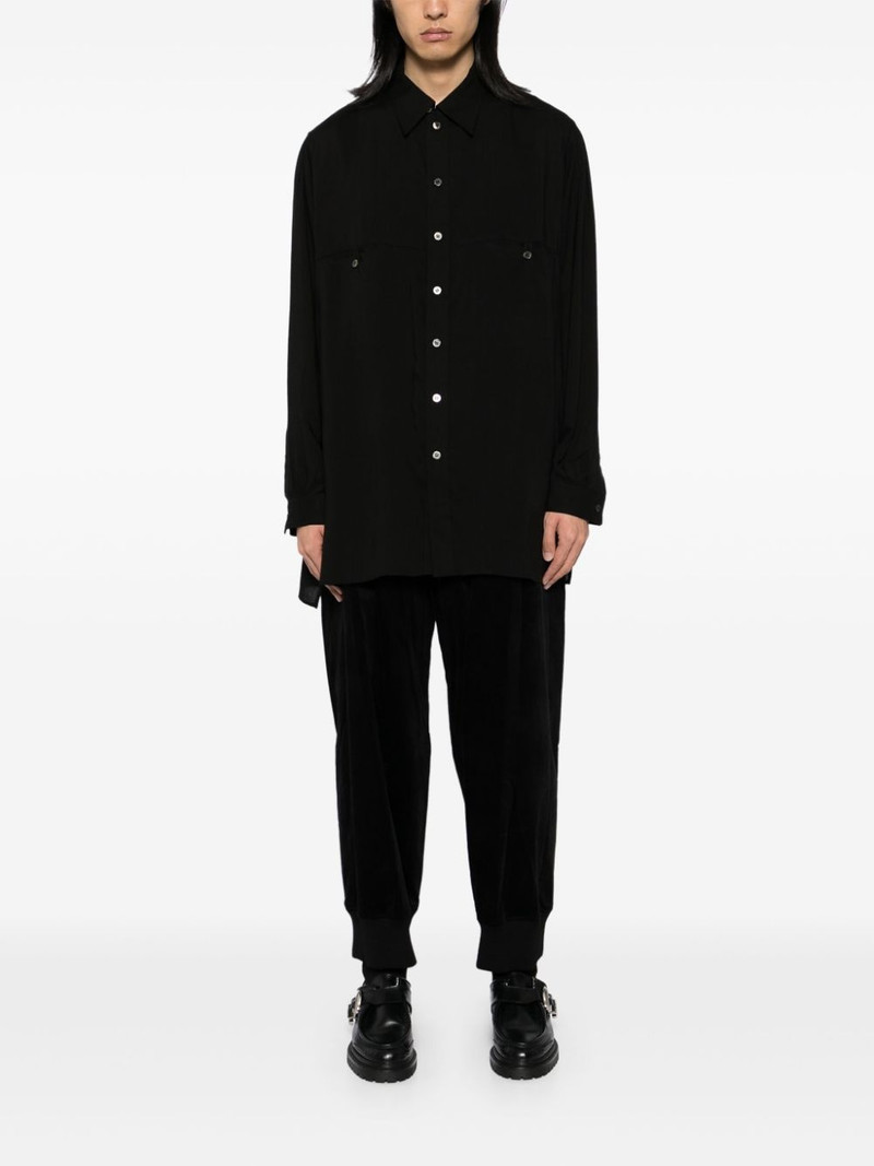 Yohji Yamamoto velvet tapered trousers outlook