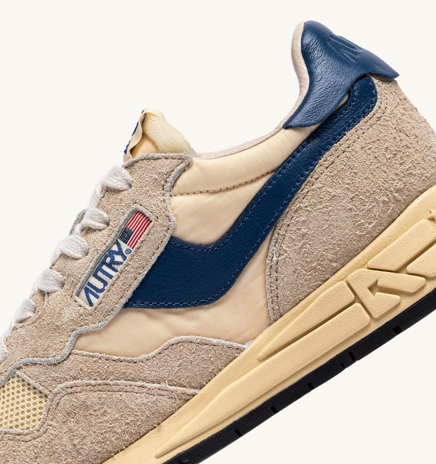 REELWIND LOW SNEAKERS IN NYLON SUEDE AND LEATHER COLOR ECRU AND ENSIGN BLUE - 6
