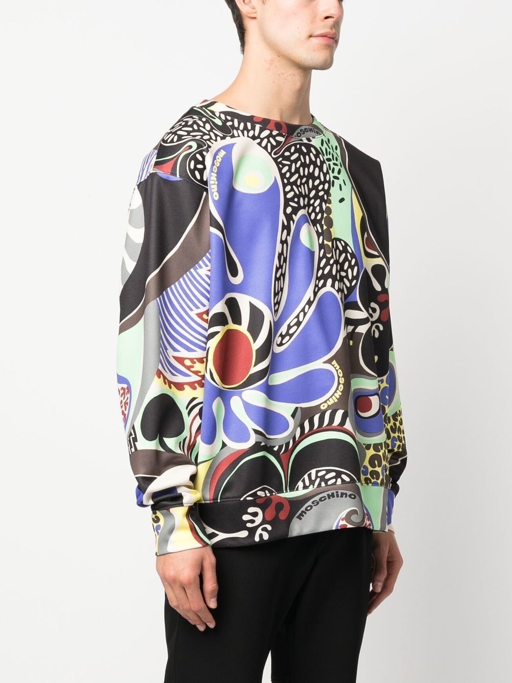 graphic-print crew neck sweatshirt - 3
