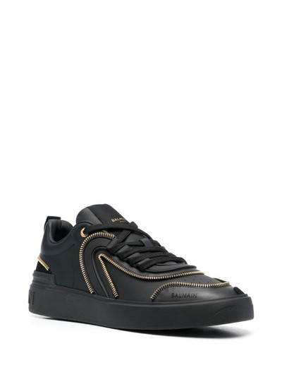 Balmain zip-detail leather trainers outlook