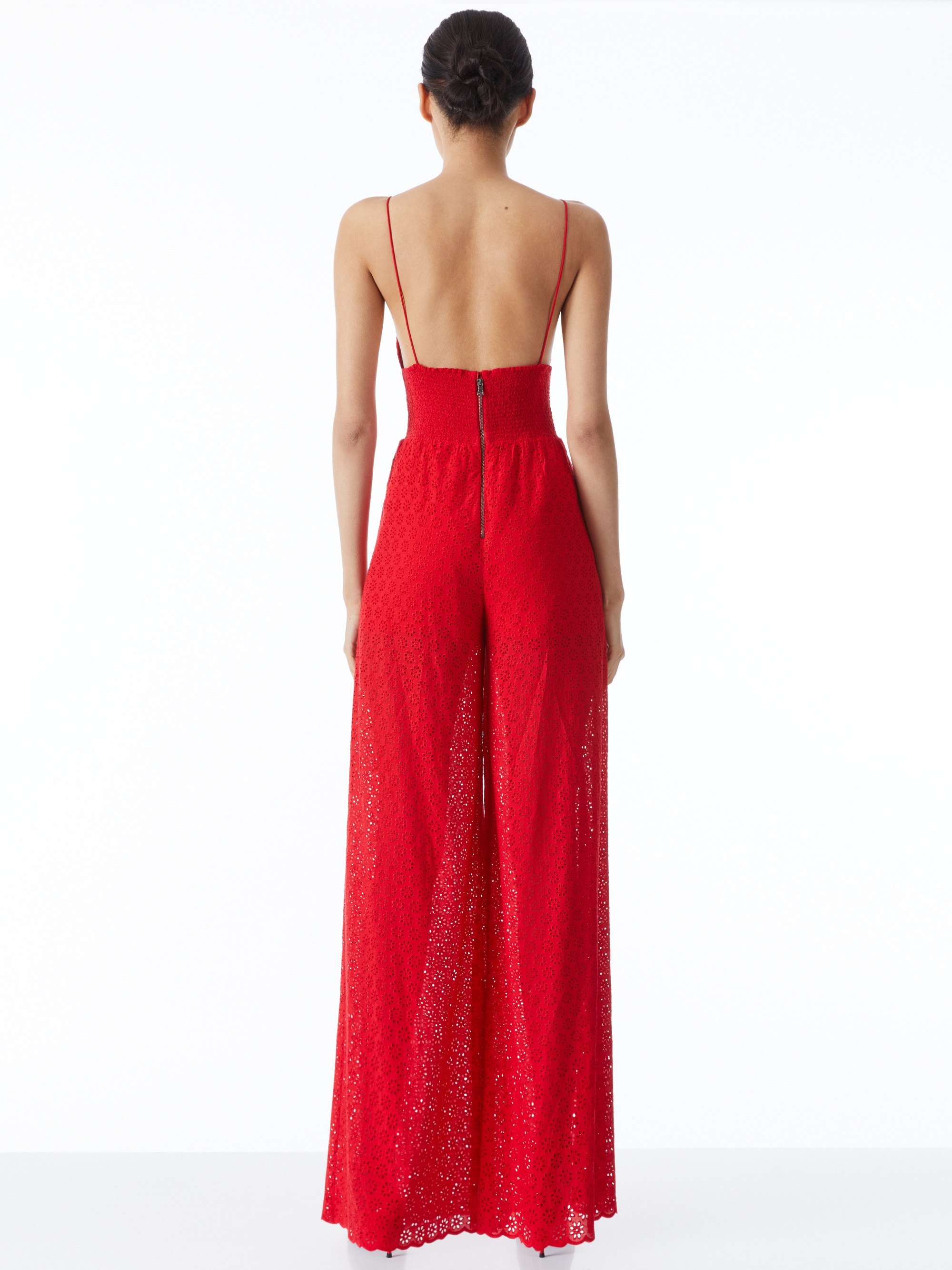 TILLY EYELET WIDE LEG BUTTON FRONT JUMPSUIT - 3