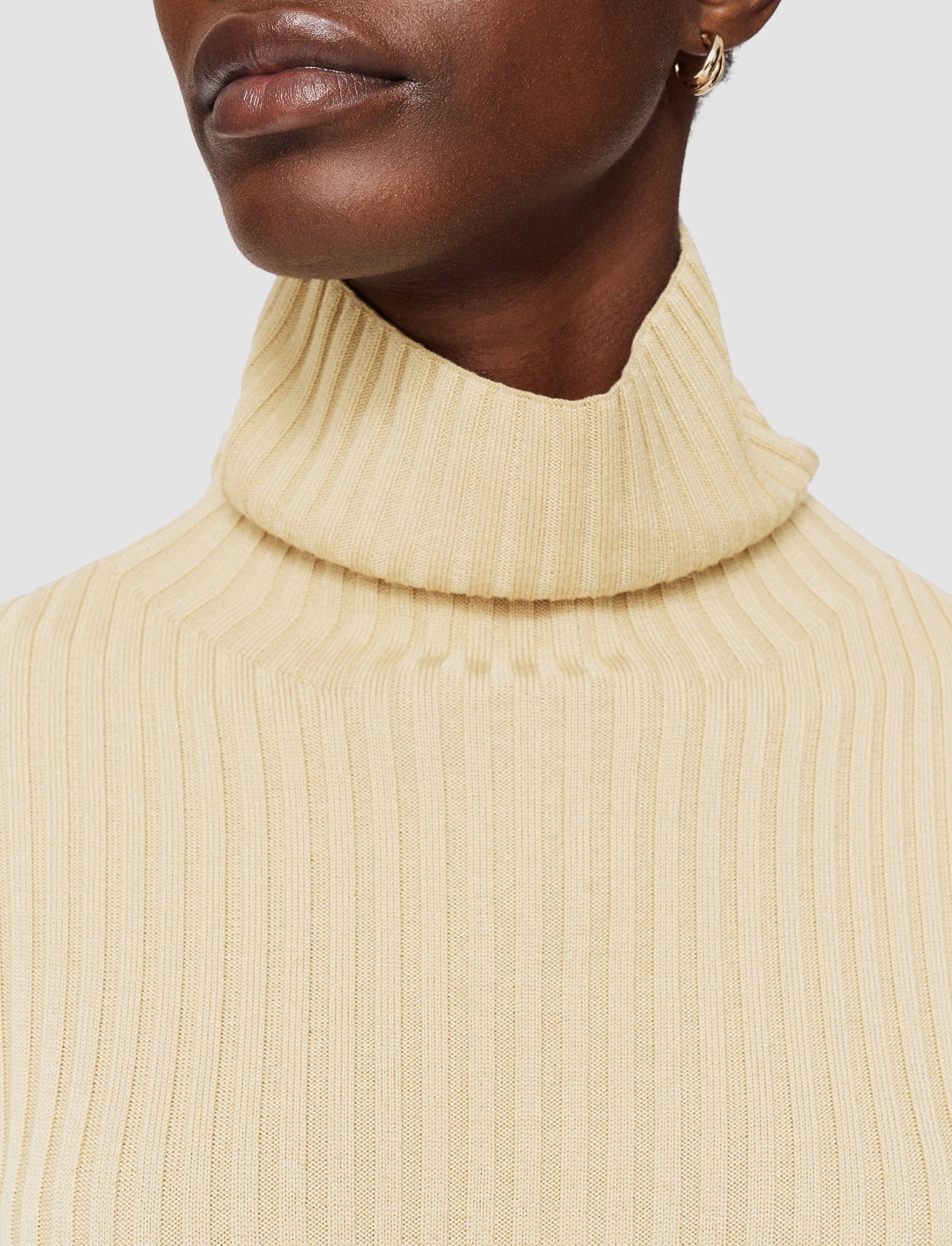 Merino Silk Rib High Neck Jumper - 6