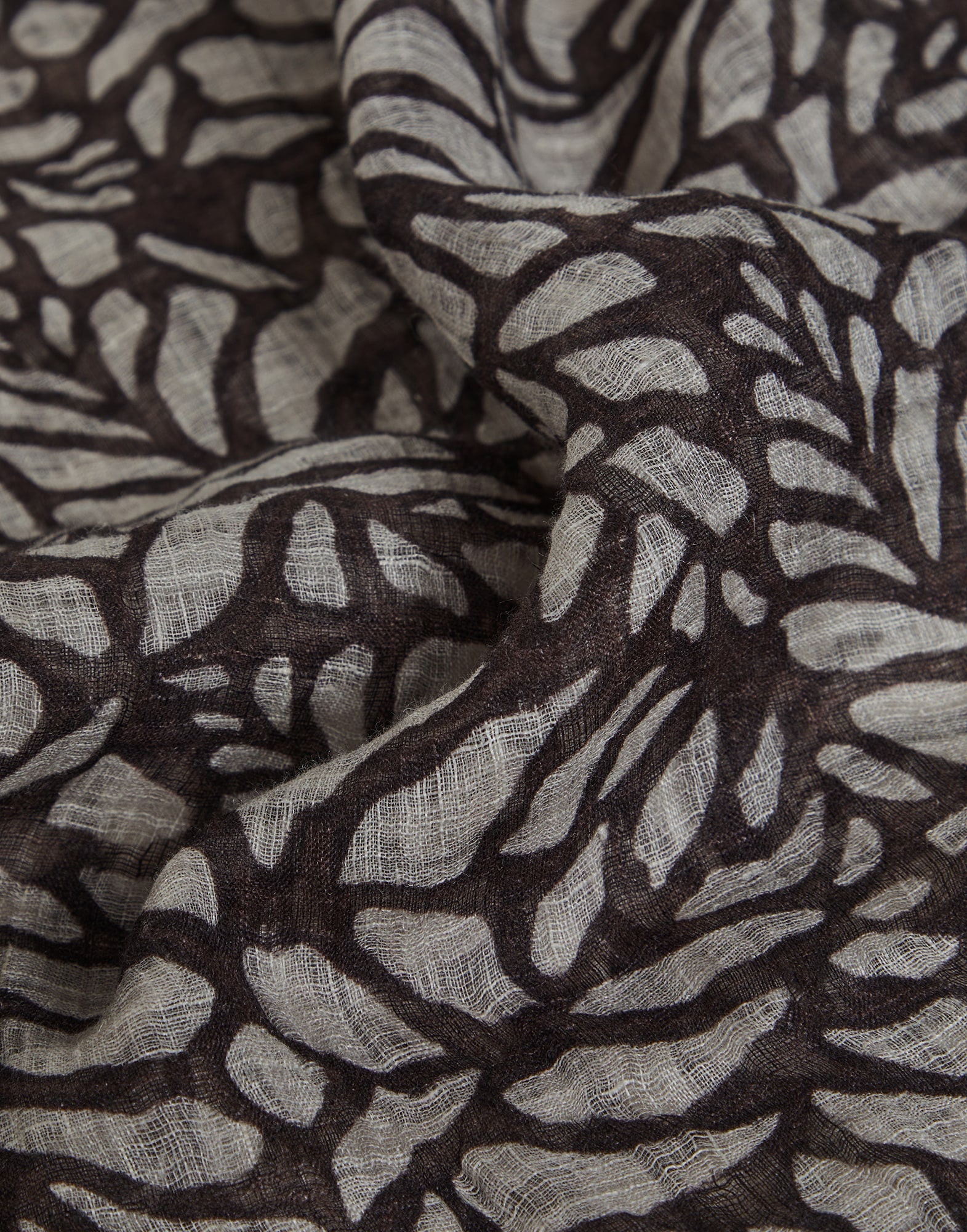 Ramage print linen scarf - 3