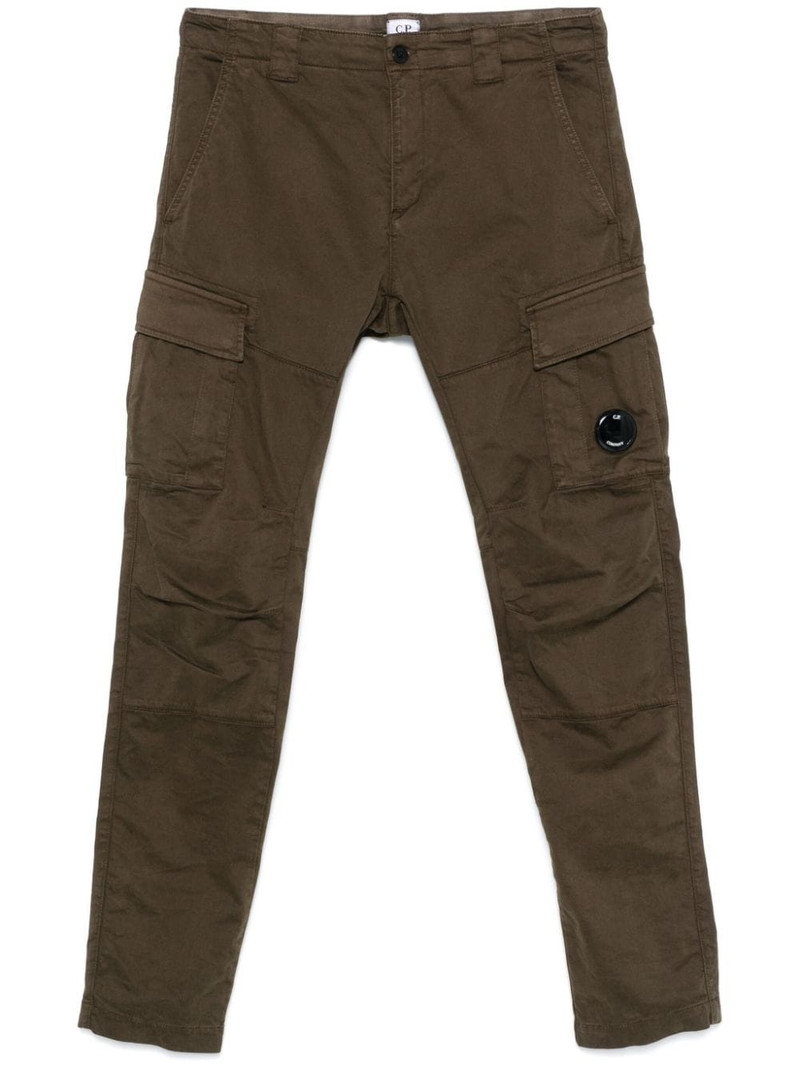 Lens-detail sateen cargo trousers 1