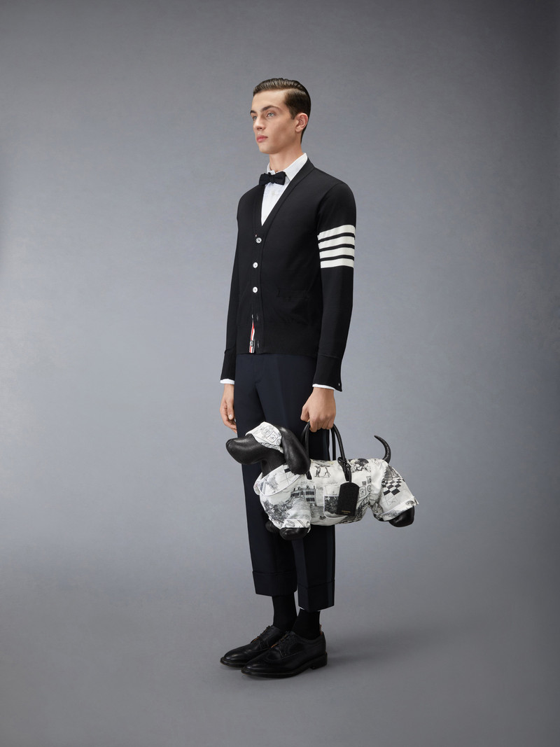 PAJAMA HECTOR BAG IN SILK TWILL AND PEBBLE GRAIN LEATHER 4