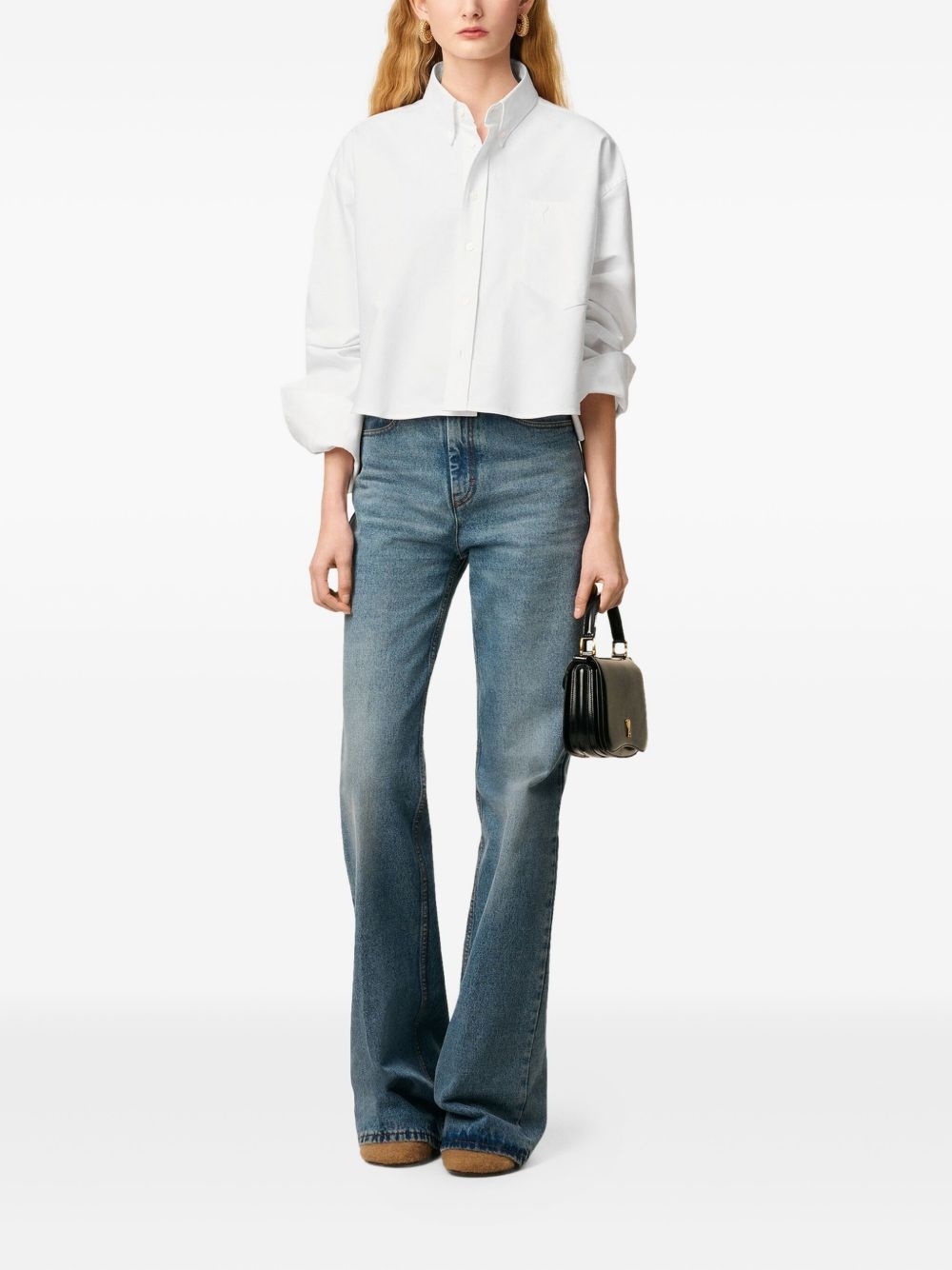 heart-embroidered Oxford shirt - 2