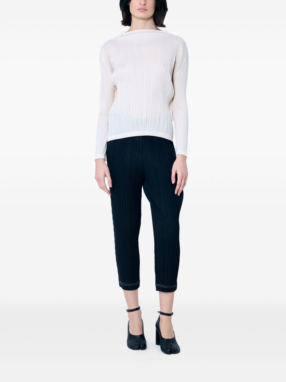 pleated cropped trousers - 2