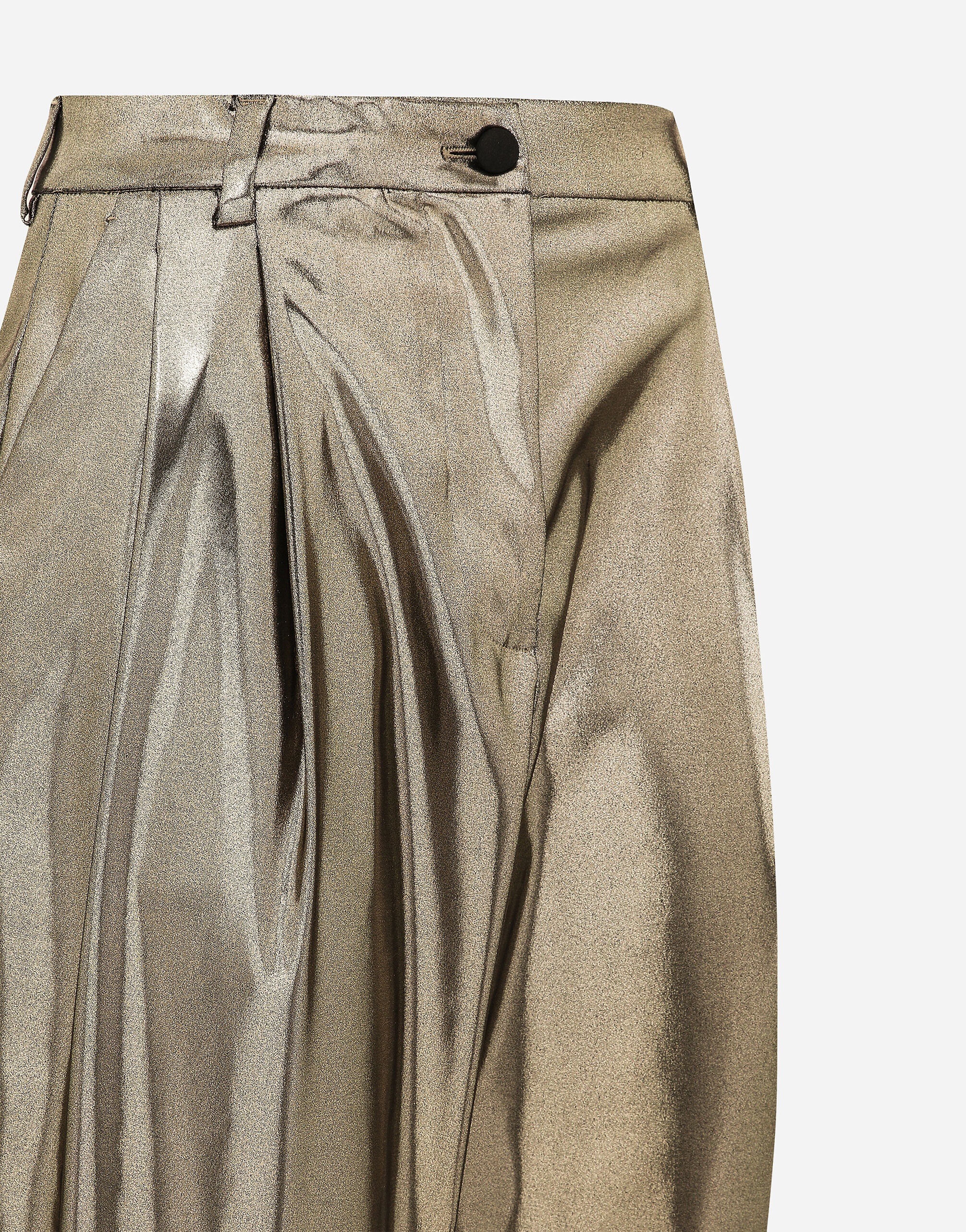 Foiled stretch satin pants - 7