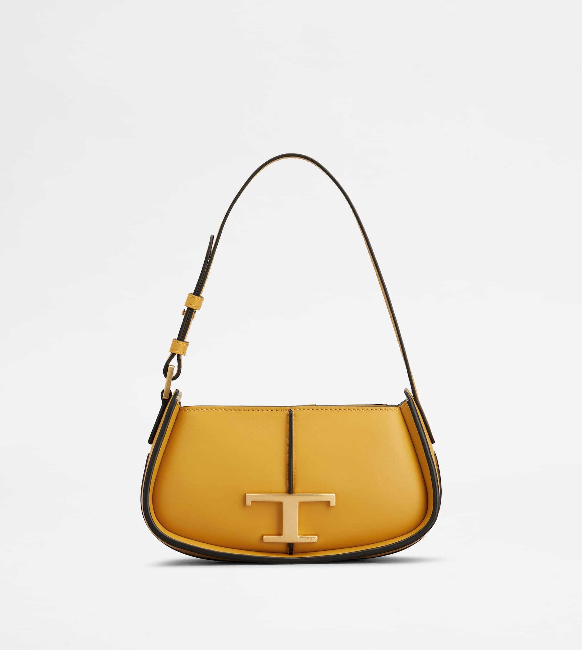 T TIMELESS SHOULDER BAG IN LEATHER MICRO - YELLOW - 1