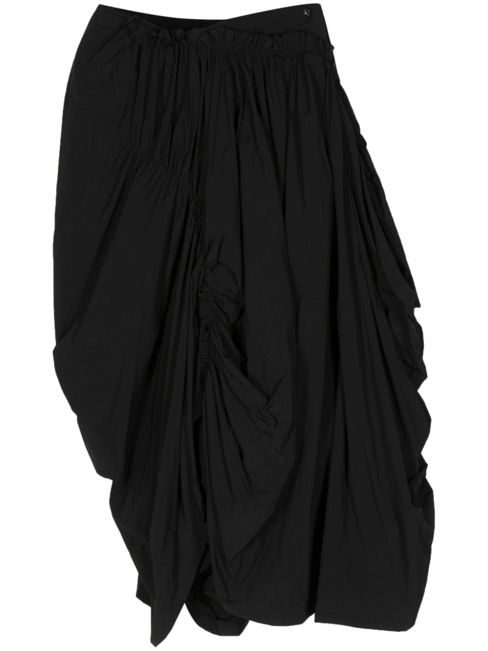 asymmetric draped midi skirt - 1