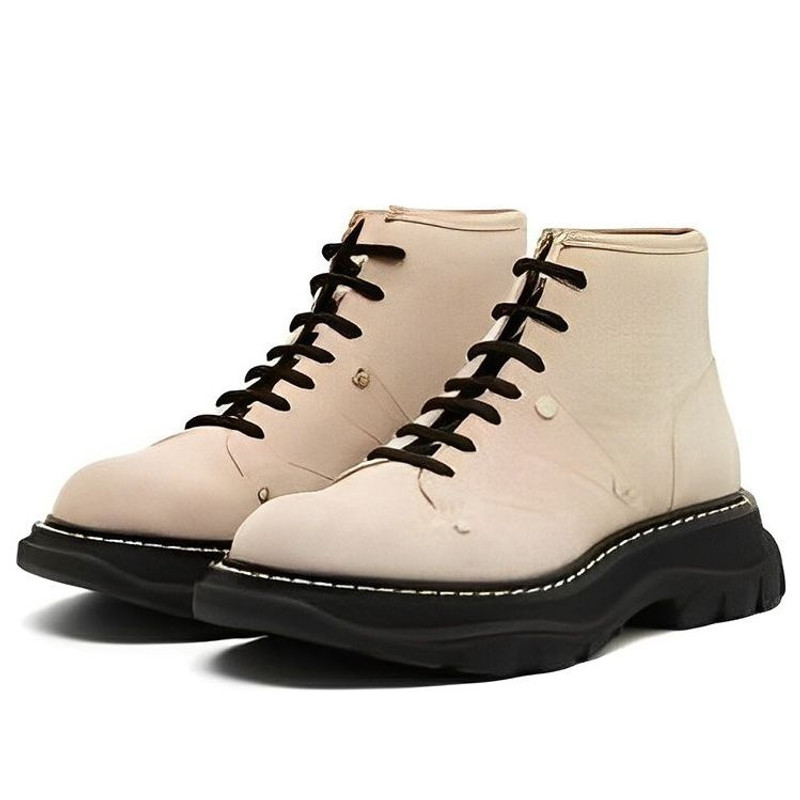 Alexander McQueen (WMNS) Alexander McQueen Tread Boots 'Beige Black' 595469WHZ281887 outlook