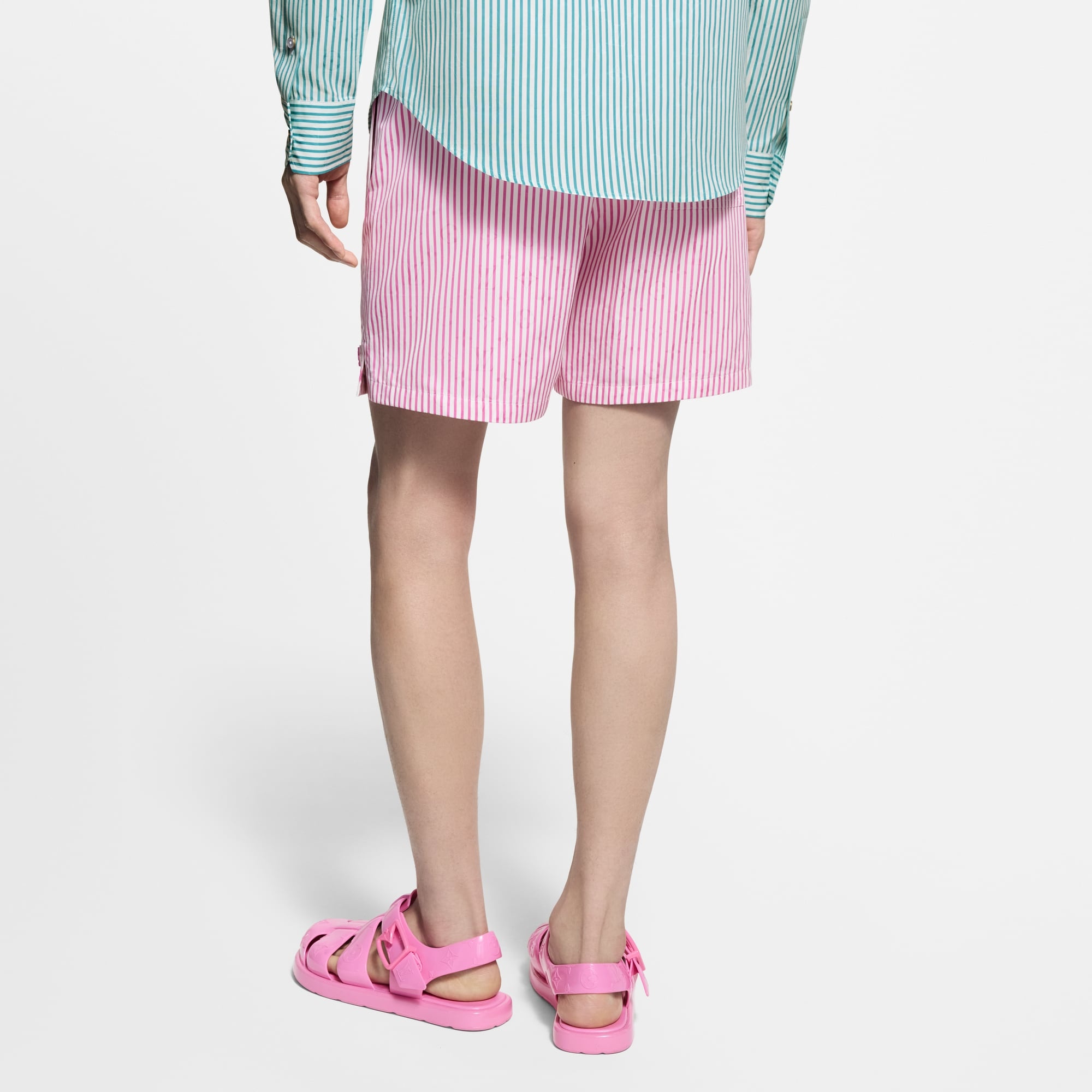 Monogram Striped Casual Shorts - 5