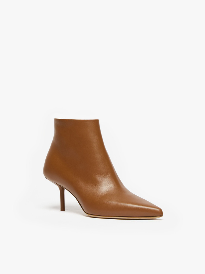 Max Mara MMBOOTIE Leather ankle boots with zip outlook